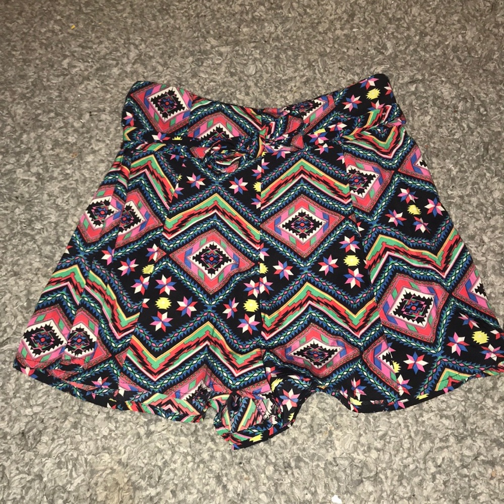 Tribal Printed Polyester Shorts